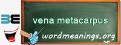 WordMeaning blackboard for vena metacarpus